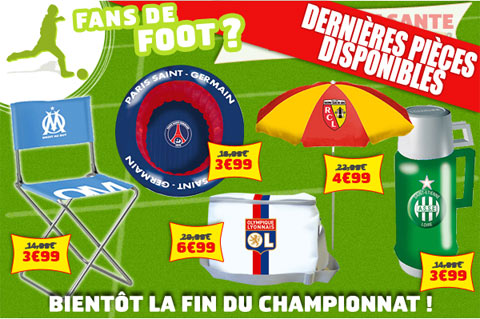 Prix discount sur les produits Licence Foot
